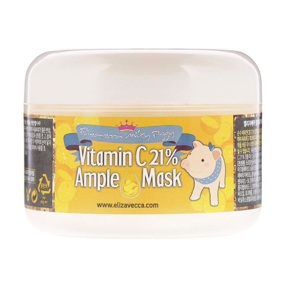 Уцінка! Розігрівальна маска для обличчя Elizavecca Milky Piggy Vitamin C 21% Ample Mask з вітаміном С, 100 г